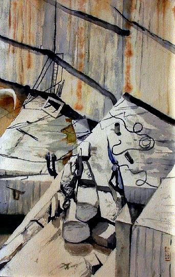 RBW Quarry.jpg - The Granite Quarry by Ralph Wolff, watercolor, collection M. Wolff